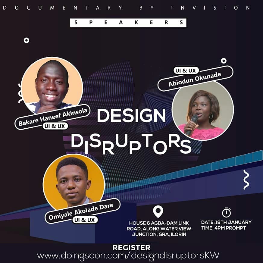 kwarabuild's tweet image. Meet Our Guest speakers for Design Disruptors film screening event by @invision. A unique event unlike the regular meetups, you can&apos;t afford to miss this.

Register to attend for free doingsoon.com/designdisrupto…

#designDisruptors
#DoingSoon
#kwarabuild