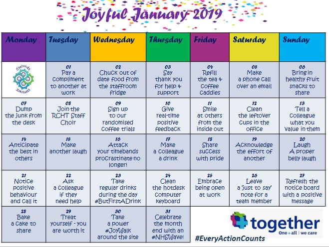 carrie_biddle's tweet image. Day 14 of our @RCHTWeCare @15s30m inspired #JoyfulJanuary calendar. #toptip Anticipate the BEST in others today #GoodForMe #GoodForYou #Joyinwork