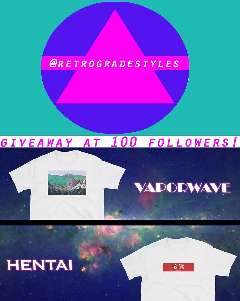 Retrogradestyl1's tweet photo. Tell your friends, family, even your senpai to follow us so they can participate in the giveaway! 
#clothing #clothingbrand #hentai #vaporwave #clothesshopping #cool #giveaway #anime #animefan #weeaboo #otaku #goodvibes #freeshipping #new #tshirt #citypop #futurefunk #retro #80s https://t.co/8eymcFoVka