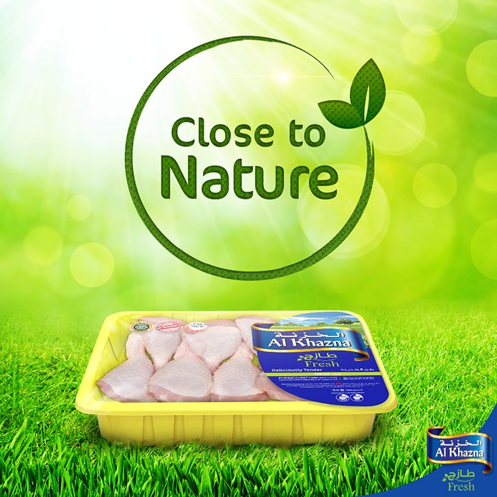 Locally produced in Al Ain, the Al Khazna Chicken stays closer to nature like no other

نُحْضر لكَ دجاج الخزنة محلياً لكي تكون الطبيعة أقرب إليك