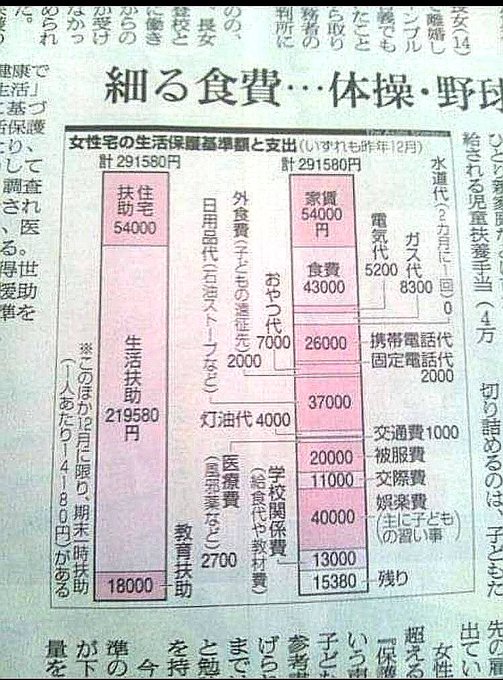 貧困 母子家庭で生活保護29万円はもらいすぎなの 議論再燃 なかよし討議