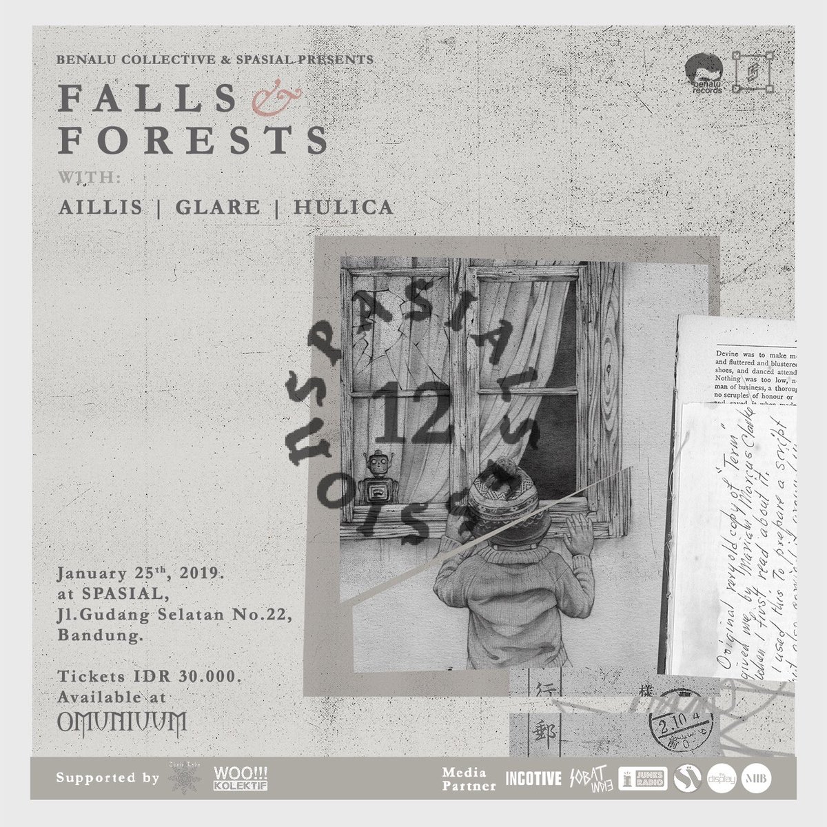 Coming to Bandung this January!
<a href="/benalurecords/">Benalu Records</a> and SPASIAL presents
ー
<a href="/fallsband_jp/">falls</a>
&amp;
<a href="/wearenotforests/">forests 🐛✨</a>
ー
with <a href="/aillismusic_/">aillis</a> Glare <a href="/hulica__/">terasi udang</a> 
Tickets are available at <a href="/omuniuum/">Omuniuum</a> 🎫