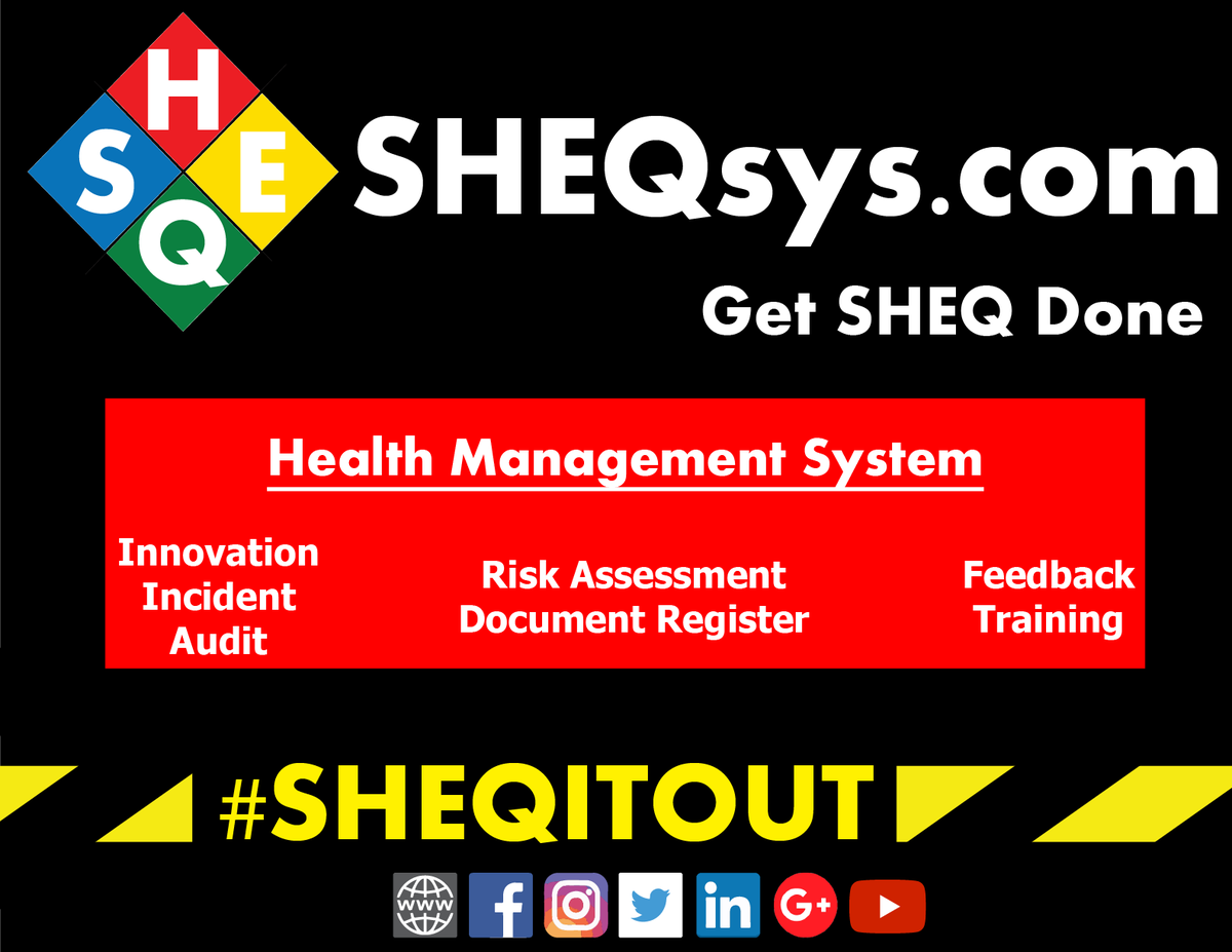 SHEQsys's tweet photo. Need a #HealthManagementSystem? You Need #SHEQsys, where you log #Incidents #Innovation #RiskAssessments #Feedback #Training upload #Documents and conduct #Audits regarding #OccupationalHealth.
https://t.co/eqr6SC78gk
#SHEQitOut #GetSHEQDone #SHEQManagement #SHEQ #HealthAtWork https://t.co/9jNiMRKd40
