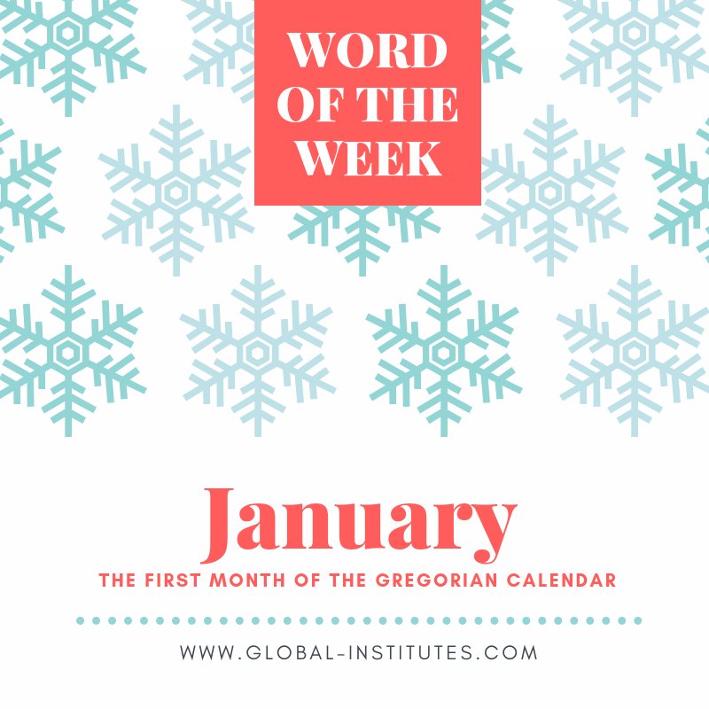 This week's word of the week is January. Practice using it this week so you remember is better. #inglese #parola #parolanuova #gennaio #mese #impara #imparare #goglobal #acilia