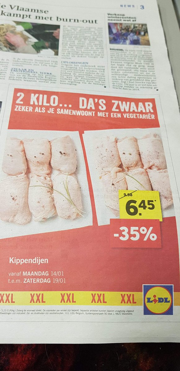 KnutsJolien's tweet photo. @LidlBelgium 'voor iedereen die telt' ... blijkbaar horen veggie's/vegans daar niet bij... https://t.co/gF5Pz5nQDX