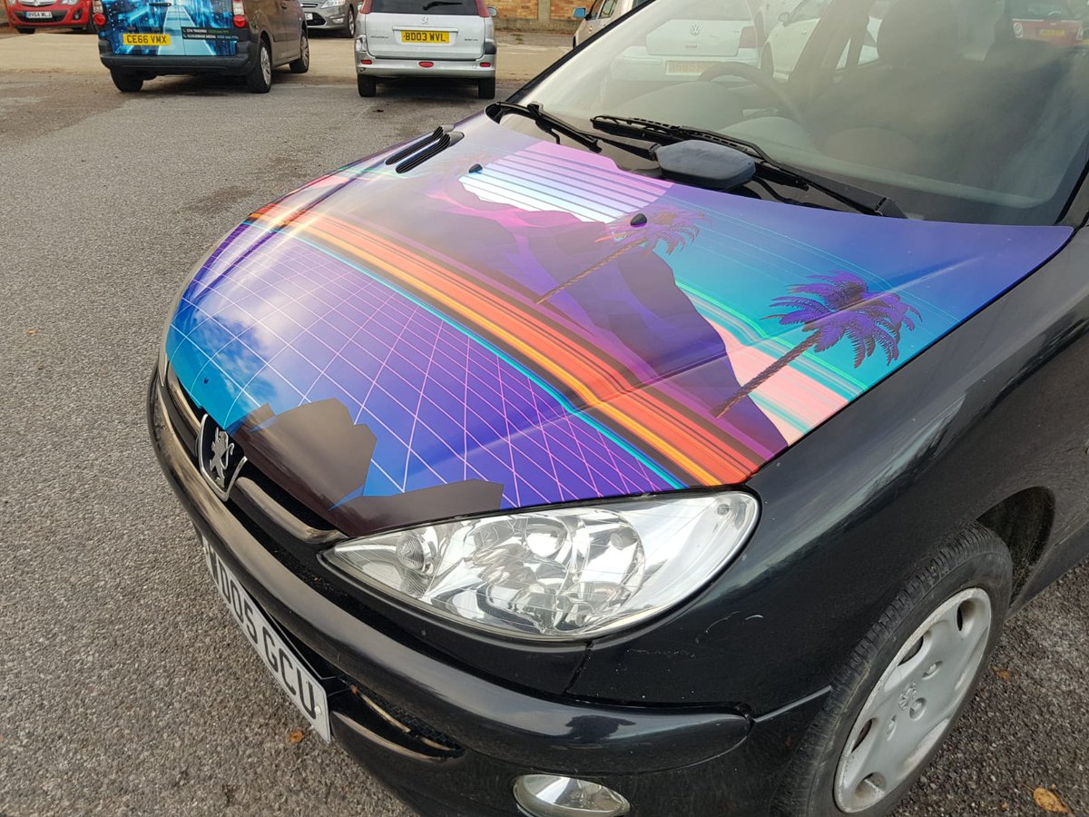 Ollieep's tweet photo. So here it is. Perhaps the most incredible @Peugeot in existence. @Wraptastic_UK have helped us make this a reality and our aim is to sell it with everything over £500 going to @DorsetMind. This part of a challenge for @themodernmann which turned into trying to do something nice. https://t.co/YNLPLbWm2f