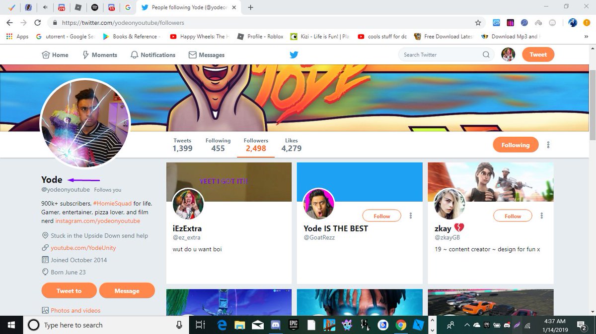 ethanchrist85's tweet photo. A YOUTUBER JUST SUBSCRIBED TO ME! CALLED @yodeonyoutube JUST LOOK AT THIS! IM SO IMPRESSED THANK YOU! FOLLOW HIM! https://t.co/NHlONvfGC3
