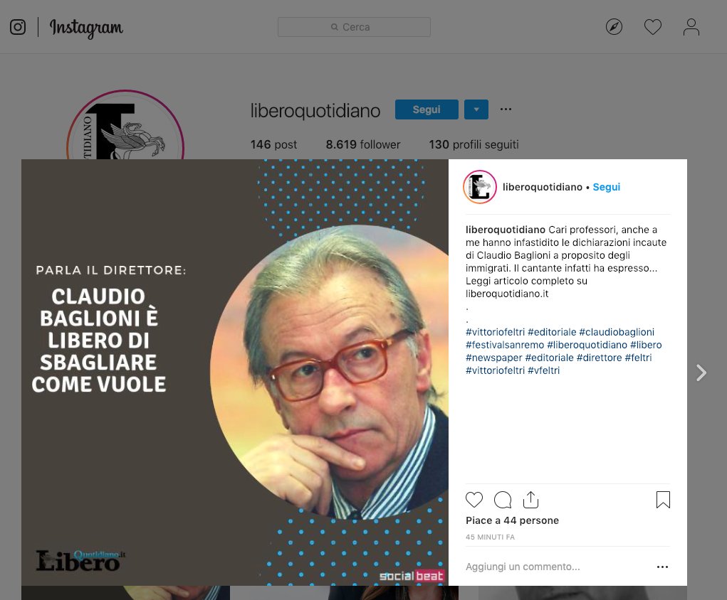 socialbeatit's tweet photo. 🔥🤖 Da oggi i post Instagram di @Libero_official saranno selezionati, creati e pubblicati autonomamente dall'intelligenza artificiale di @socialbeatit! #ai #newsroom #news https://t.co/9t78Zx0gk9