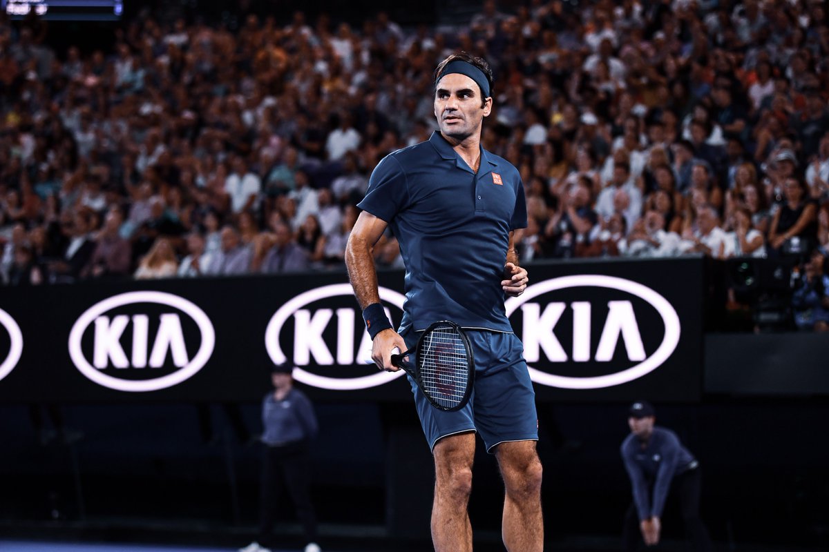 AustralianOpen's tweet photo. Make it 15 straight #AusOpen wins for the champ 👑

@rogerfederer def. Istomin 6-3 6-4 6-4. https://t.co/LK08aifDcP