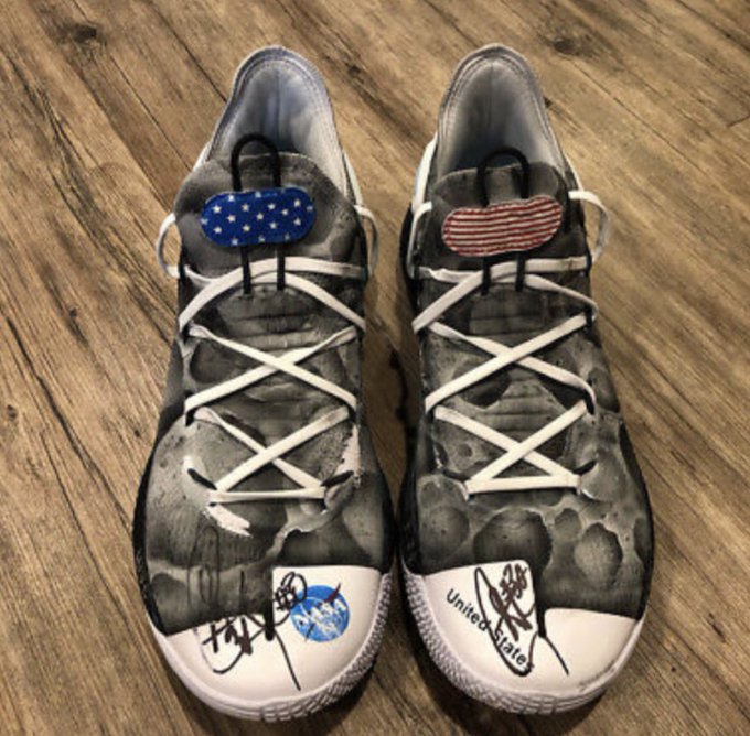 Stephen Curry's Game-Worn 'Moon Landing' Sell for $58,100 at Auction | News, Highlights, Stats, and | Bleacher Report