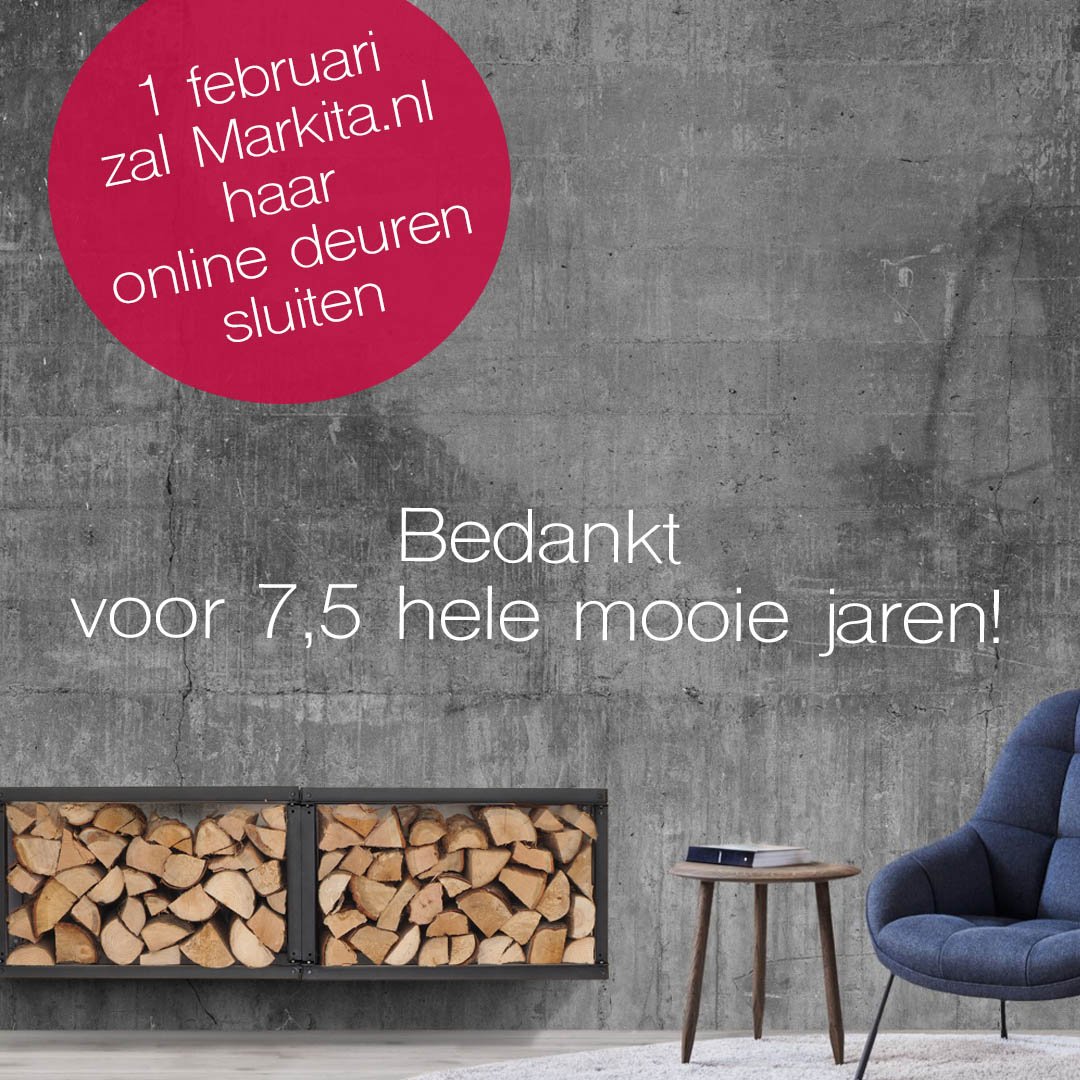 Markita.nl zal per 1 februari 2019 haar online deuren sluiten. We kijken terug op 7,5 hele mooie jaren, waarin honderden creatieve ontwerpers hun bijzondere producten via Markita hebben verkocht. Veel dank daarvoor!