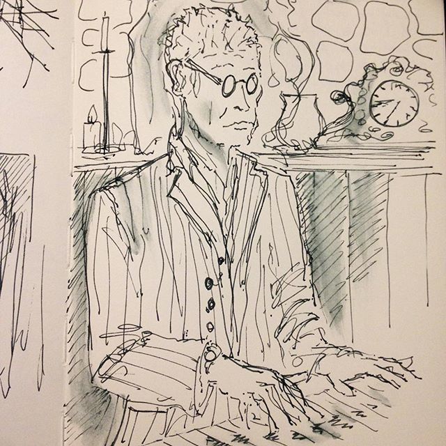 KatehardyFrance's tweet photo. #sketchbook #sketch #penandink #penandwash #kateahardy #carnetdecroquis #jazzstandard #jazz #cocktailmusic #jazzbistro #bistro #soireejazz #marklockett #piano #keyboards https://t.co/nI1KeMFGKe https://t.co/4OlCLkcuCp