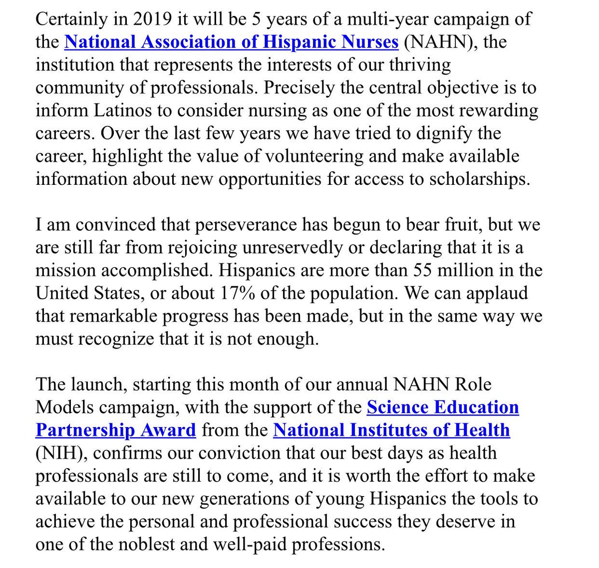 lanahn_nurses's tweet photo. Wonderful editorial column written by Dr. Angie Millan our Treasurer of LA NAHN titled “Mission Accomplished” on La Red Hispana #lanahn #hispanicnurses https://t.co/B1G0P1XWp4