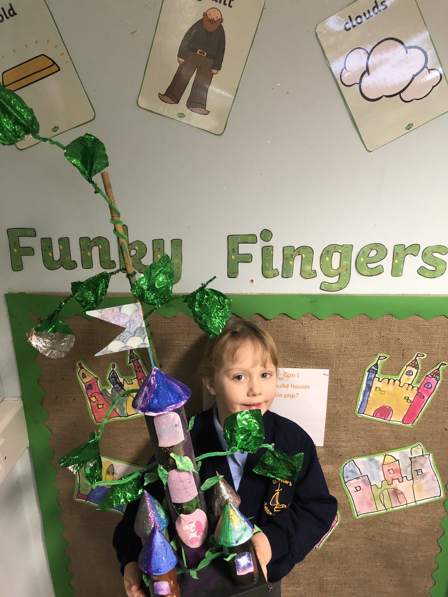 StPetersAshton's tweet photo. Jasmine is really enjoying our traditional tales topic! Look at the fantastic castle and beanstalk that she made this weekend @justdawned @teacher_books  #creative #eyfs  #reception #bookled https://t.co/USXKFRNl7w