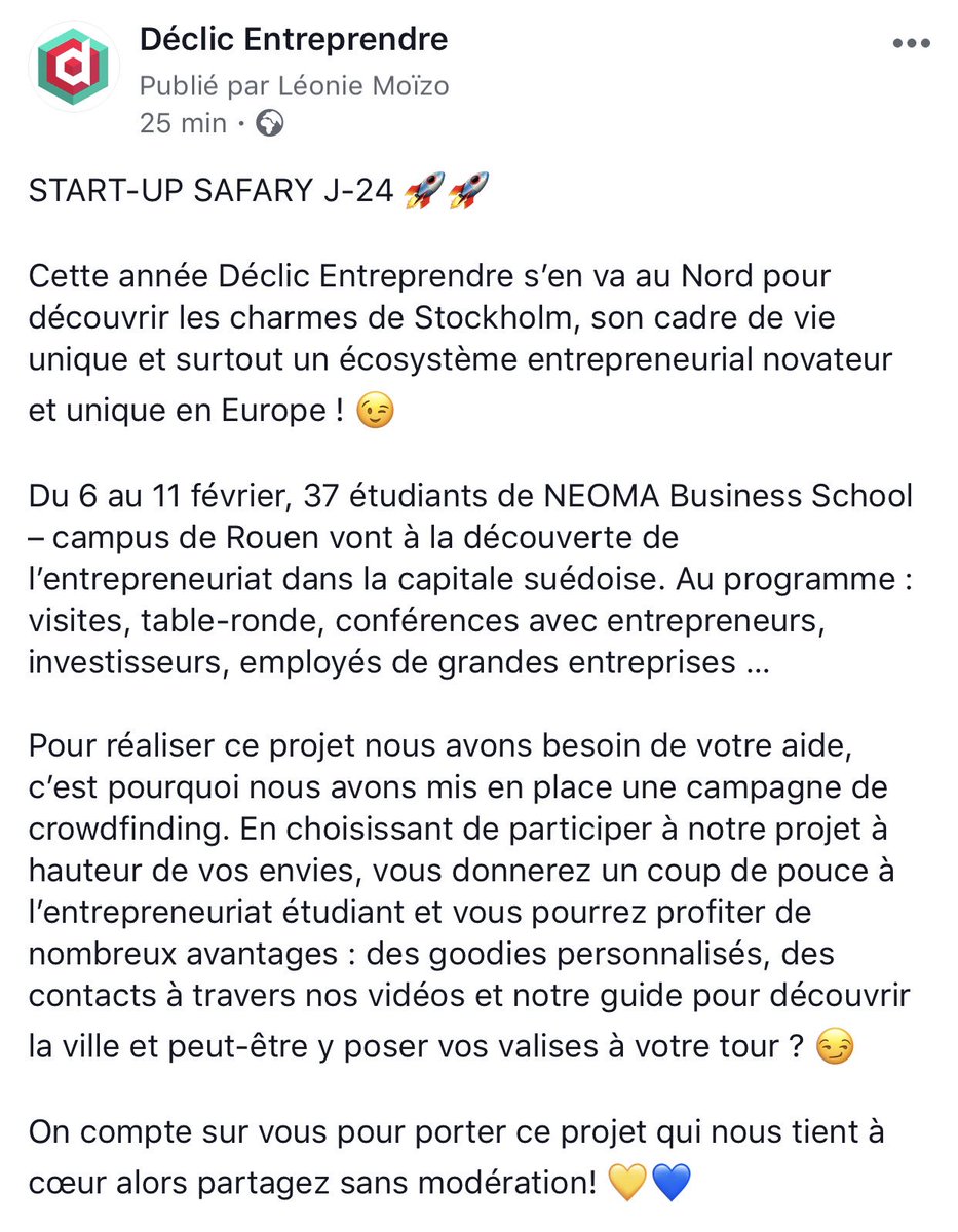 START-UP SAFARY J-24 🚀

On compte sur vous pour porter ce projet qui nous tient à cœur alors partagez sans modération! 💛💙 

⬇️⬇️lien de la cagnotte en ligne⬇️⬇️

kisskissbankbank.com/fr/projects/st…