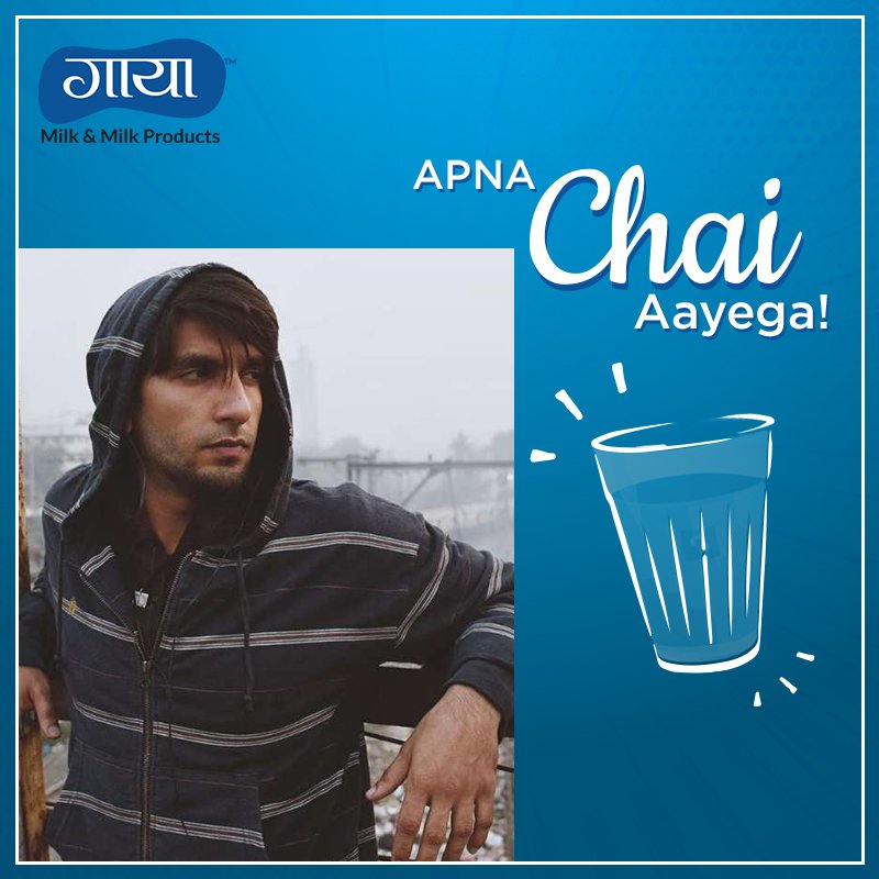 GaiaDairy's tweet photo. Tag your #ChaiTime friends 💙

#GullyBoy #ApnaTimeAyega #RanveerSingh https://t.co/U041EncsnQ