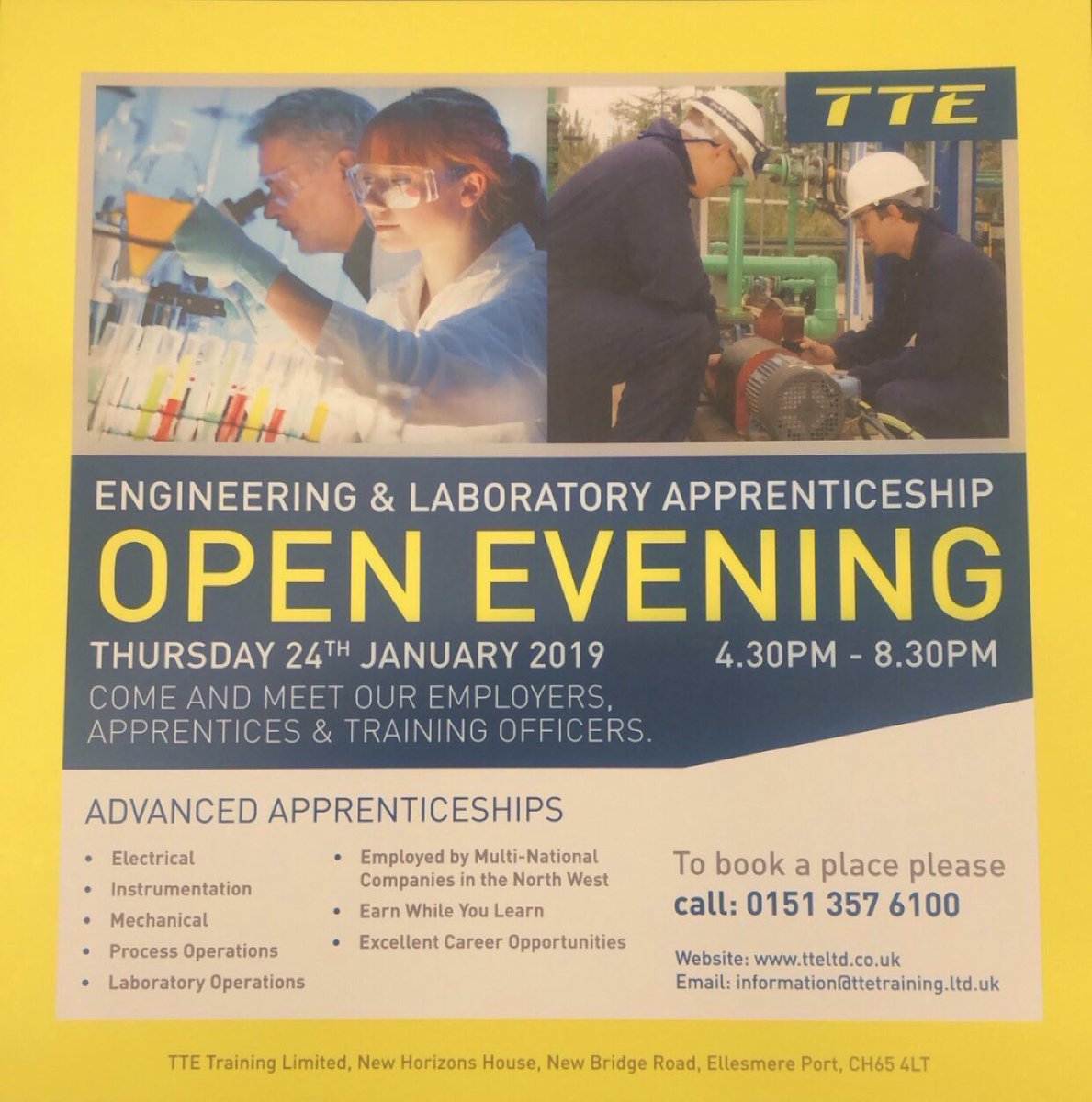 Come along to our open evening on the Thursday 24th January 2019. Please call us on 0151 357 6100 to book your place! #apprenticeships #engineering #career