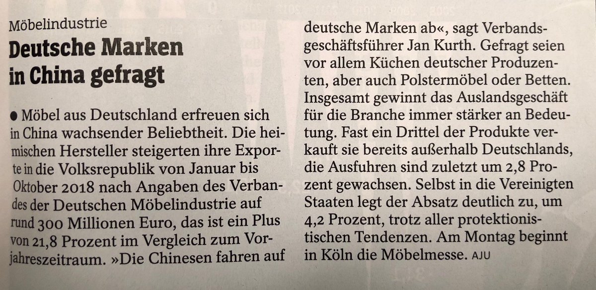 Deutsche Möbelmarken (insb. Küchen-, Polstermöbel- und Bettenhersteller) erfreuen sich an großer Beliebtheit in China - bestimmt nicht nur auf Grund von hervorragender "Qualität". <a href="/imm_cologne/">imm_cologne</a> #spiegel #interior #branding