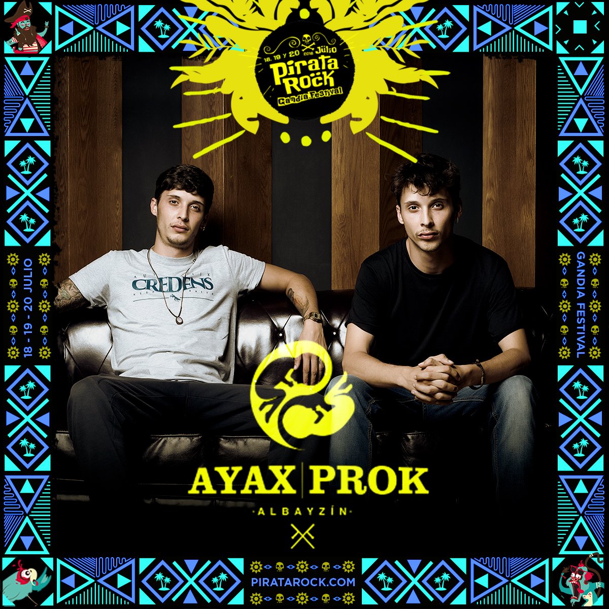 PirataFestival's tweet photo. ☠¡¡AYAX Y PROK CONFIRMADOS!!☠

Por el increíble concierto que nos dieron AYAX Y PROK el año pasado, no podían faltar a nuestra 3ª edición! Los gemelos se convierten en la primera confirmación de la semana!✊💥

🔴ÚLTIMOS ABONOS en: https://t.co/yh3zgX5rea https://t.co/ZT7JCTR8sT