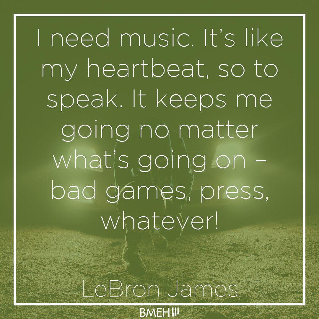 BucksMEH's tweet photo. I need music. Itโs like my heartbeat, so to speak. It keeps me going no matter whatโs going on โ bad games, press, whatever! LeBron James
#Musicquotes #BMEH #supportingthecommunity #LocalMusicCentres https://t.co/PzCA6moeui