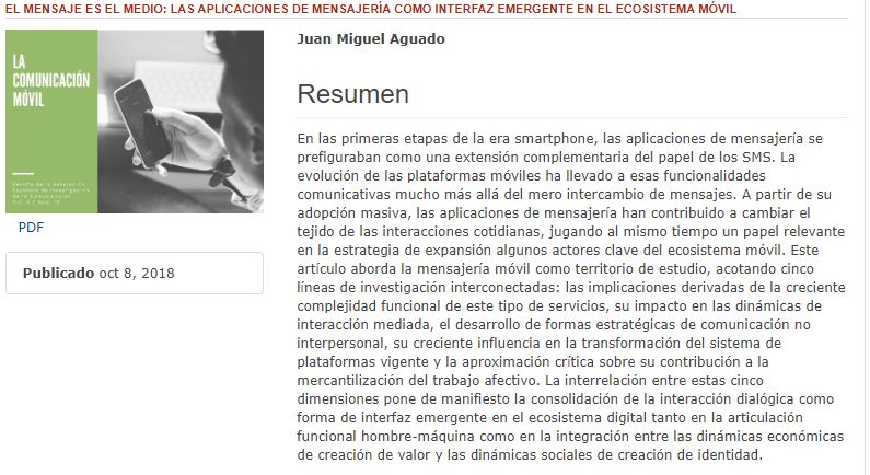 filocavsofia's tweet image. Tuit #lcodina 🐤 RT Revista_AEIC: 📘 El mensaje es el medio: Las aplicaciones de mensajería como interfaz emergente en el ecosistema móvil.  
👨🏻‍💻 Juan Miguel Aguado  
🔗 ow.ly/5FIq50kaz2M 
🔍 #MessagingApplications #FunctionalEvolution #MobileMed…