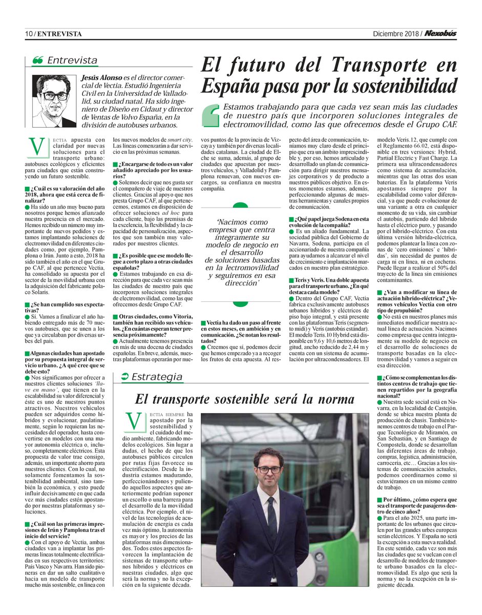 VectiaMobility's tweet photo. Jesús Alonso, director comercial de #Vectia en @nexobus: "estamos trabajando para que cada vez sean más las ciudades de nuestro país que incorporen soluciones integrales de electromovilidad" https://t.co/N5jP3iDcMv