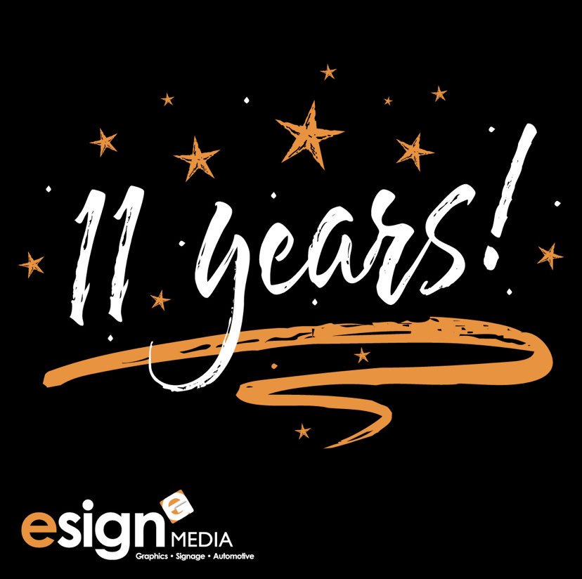 🎂Esign is officially 11 year’s old! 🎂 A huge thank you to our incredible clients for supporting us and our incredible staff who work tirelessly to ensure we not only continue to survive but to keep ahead and provide our clients with the best products and services!