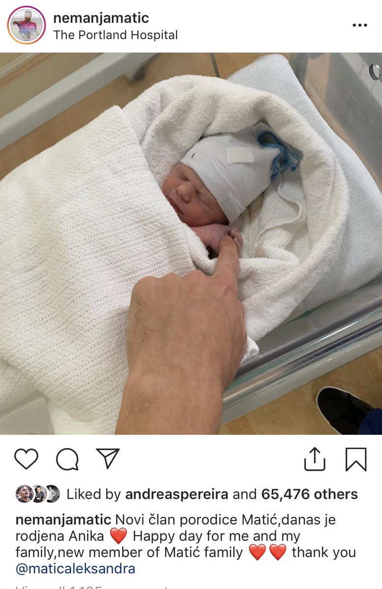 Congratulations to @NemanjaMatic on the birth of his child 🍼