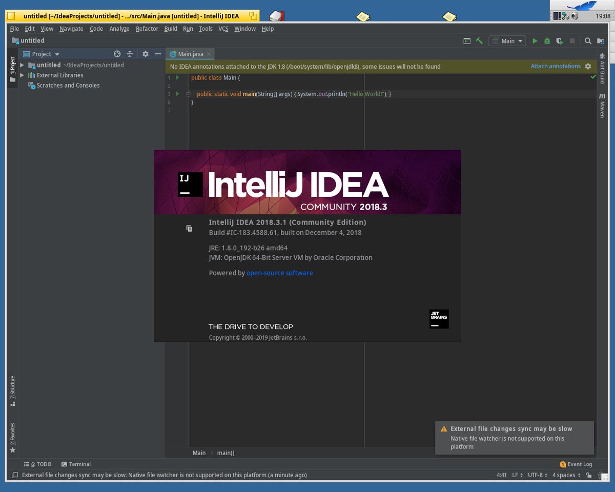 haikuos_es's tweet image. NetBeans IDE 8.2 e Intellij IDEA Community Edition 2018.3 funcionando en Haiku. #haikuos #netbeans #netbeanside #intellij #intellijidea