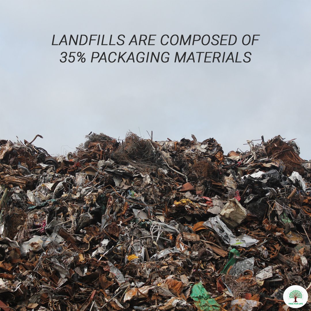 Out of every $10 spent buying things, $1 (10%) goes for packaging that is thrown away. Packaging represents about 65% of household trash.

Join the Tree for Life community bit.ly/2OINmrh

#environment #globalwarming #tfl #tflapp #treeforlife #savetree #mothernature