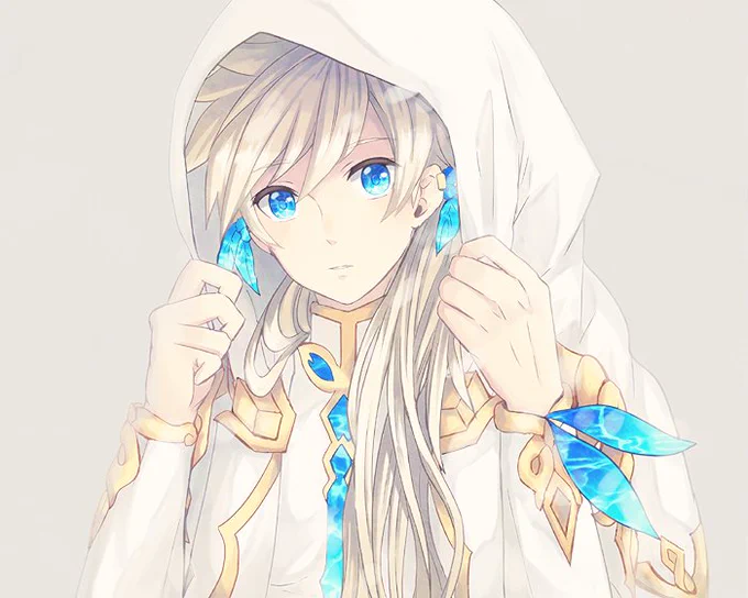 神依化したスレイがフード被ったとこずっと描きたかったので^^白魔導士みたいでかわいいよ! 