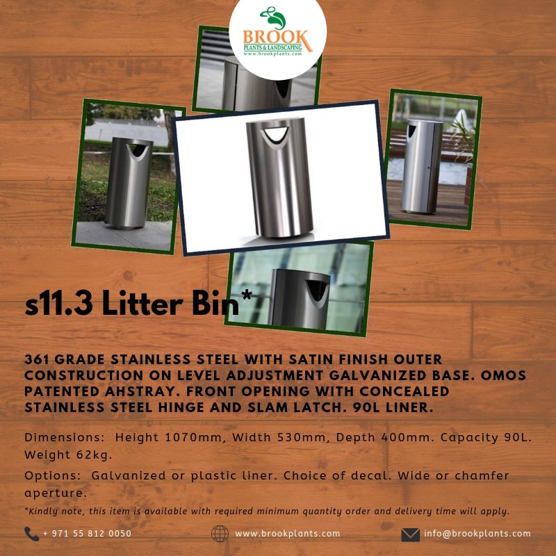 s11.3 Litter Bin* - Check out other #streetfurniture here https://buff.ly/2Rp5nwn For inquiries, contact us via WhatsApp at +971 55 812 0050
#dubai #furnituredesign #furnituremarket