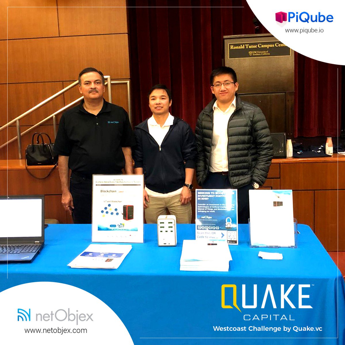 NetObjex's tweet image. NetObjex Team was at the West-Coast Challenge at the University of Southern California held by Quake Capital Partners. We are extremely delighted to inform that we were selected as a Top 50 startup from a field of 1200. 
#WCC #netobjex #netobjexevents #blockchain #iot
