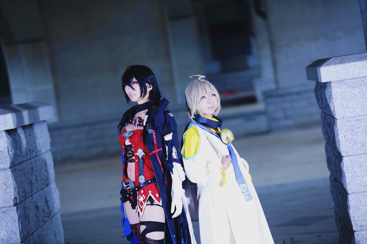 d55p_saku's tweet image. 【Tales of Berseria】ライフィセット

ベルベット：青灰
ロクロウ：Klotho
マギルゥ：アノ
アイゼン：ゆーり
エレノア：漓吁
Photo：なぎ