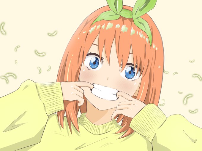 はにゅ辻さんがTwitterに投稿した中野四葉(五等分の花嫁)のイラスト。