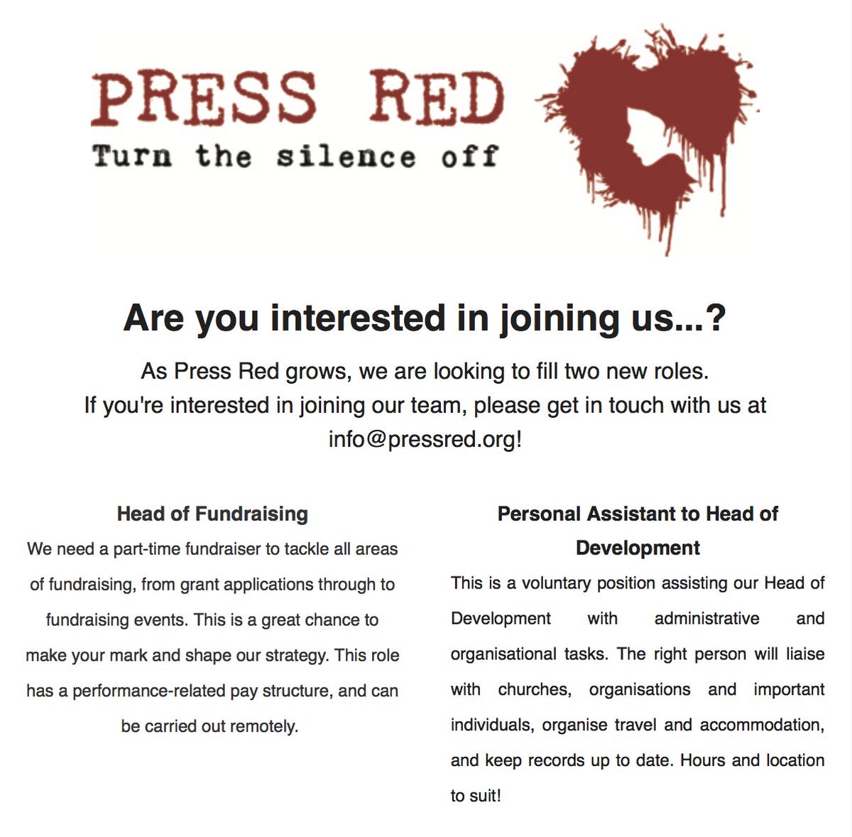 pressredorg's tweet photo. Want to join the #PressRed team? Could either of these roles be for you? Get in touch now! https://t.co/Zdlm8bQBKA