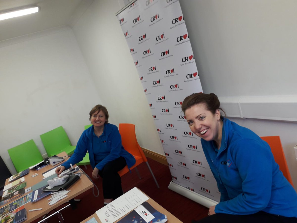 CroiHeartStroke's tweet photo. The Croí Health Team are busy at the Family Resource Centre in #Roscam today, offering free blood pressure and pulse checks as part of a Women's Health event! #hearthealth #womenshealth with @MarieKeating @SamaritansIRL @WestAlzheimers ❤️ https://t.co/yHDNNZNSrS