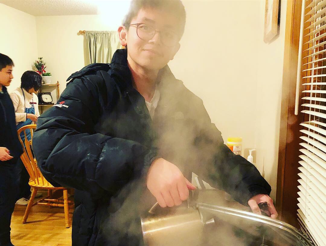 STMChancellors's tweet photo. STM students are back from vacation and some made dumplings over the weekend! Now we’re back to business this morning for exam week! Good luck, boys! #gochancellors #stmchancellors #stmweekends #dumplingparty #homemadedumplings #homemade #boardingschoollife https://t.co/aT1cUij8Yt