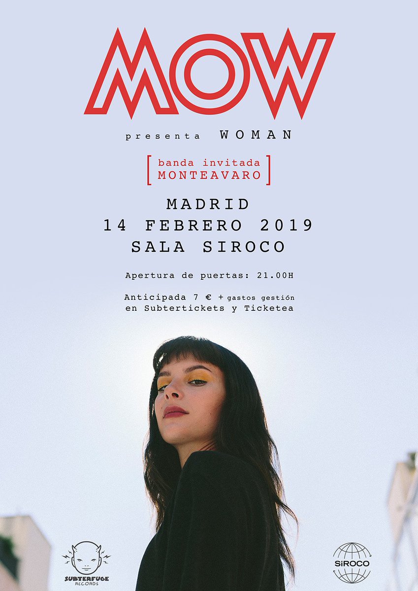 MOW <a href="/mow_woman/">MOW</a> presenta su álbum "WOMAN" el próximo 14 de febrero en la <a href="/SirocoSala/">Sala Siroco</a> de #Madrid!!

Hazte ya con tu entrada en ticketea.com/entradas-conci…