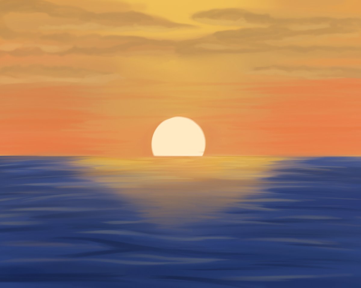小鳩v Twitter 夕陽 夕陽 塗鴉 風景 背景 厚塗 海 練習 海平面 地平線 黃昏https T Co P4ezc3xtwl T Co Frqzxyhhpc Twitter
