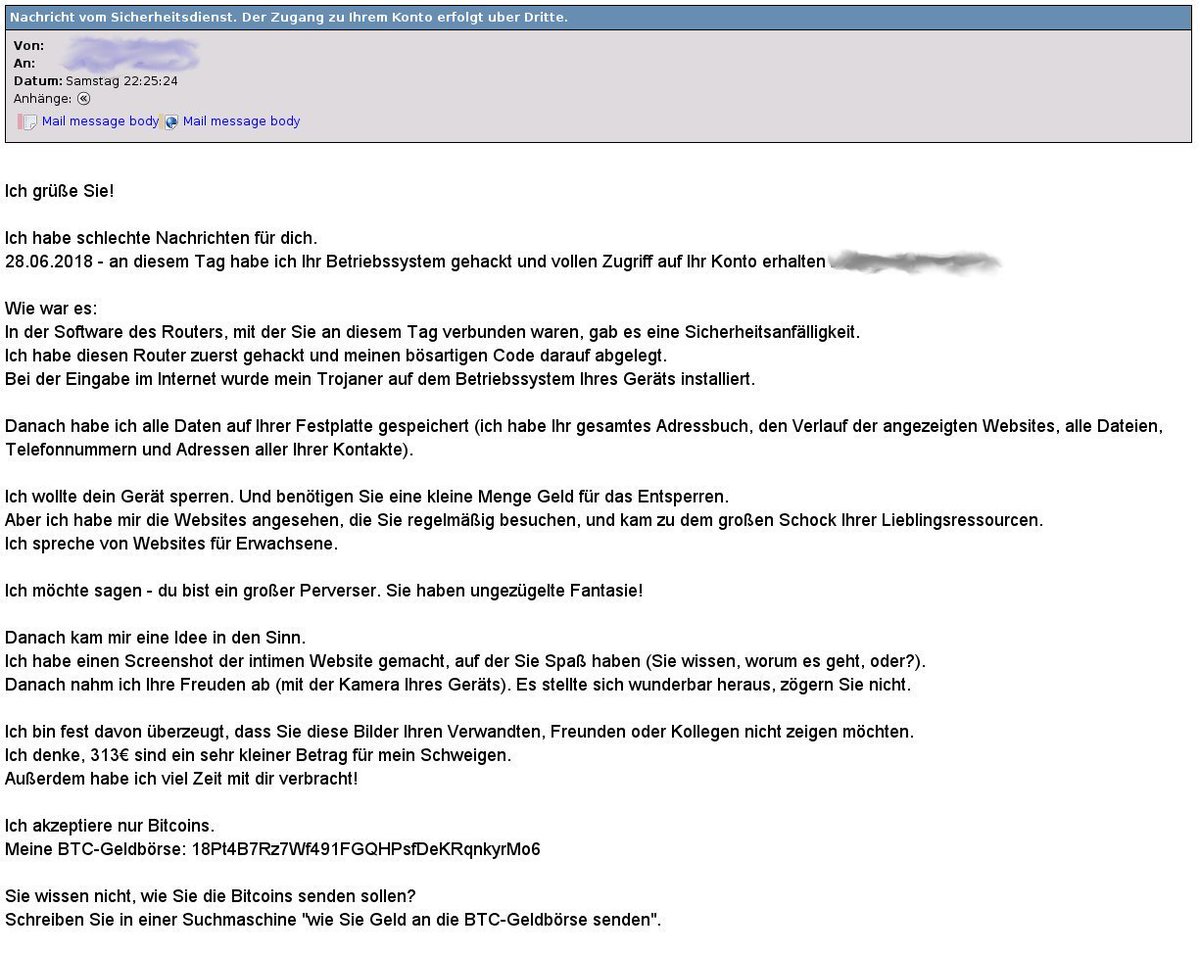Nachricht vom sicherheitsdienst. der zugang zu ihrem konto erfolgt über dritte