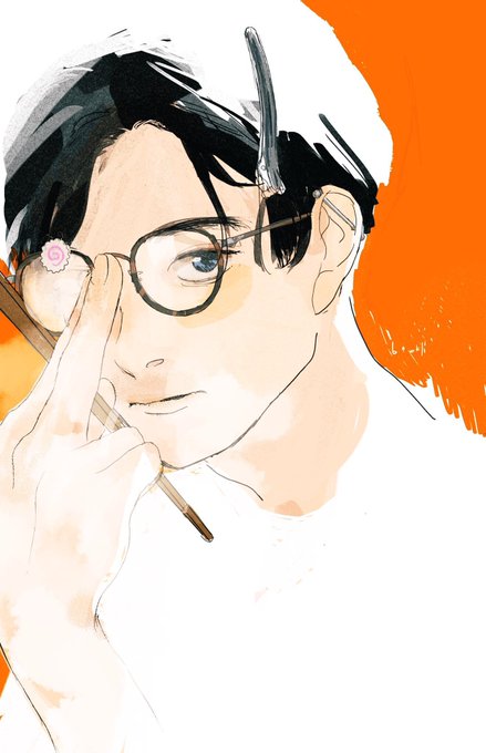 「男の子 眼鏡に手」のTwitter画像/イラスト(古い順)