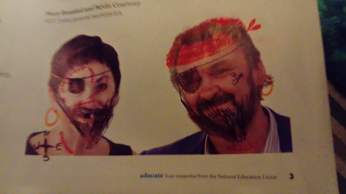 GrinningGibbons's tweet photo. Sorry, @NEUnion @MaryBoustedNEU @cyclingkev my kids got hold of the new #EducateMagazine. I like your new look though... https://t.co/qzi6mkq8Me