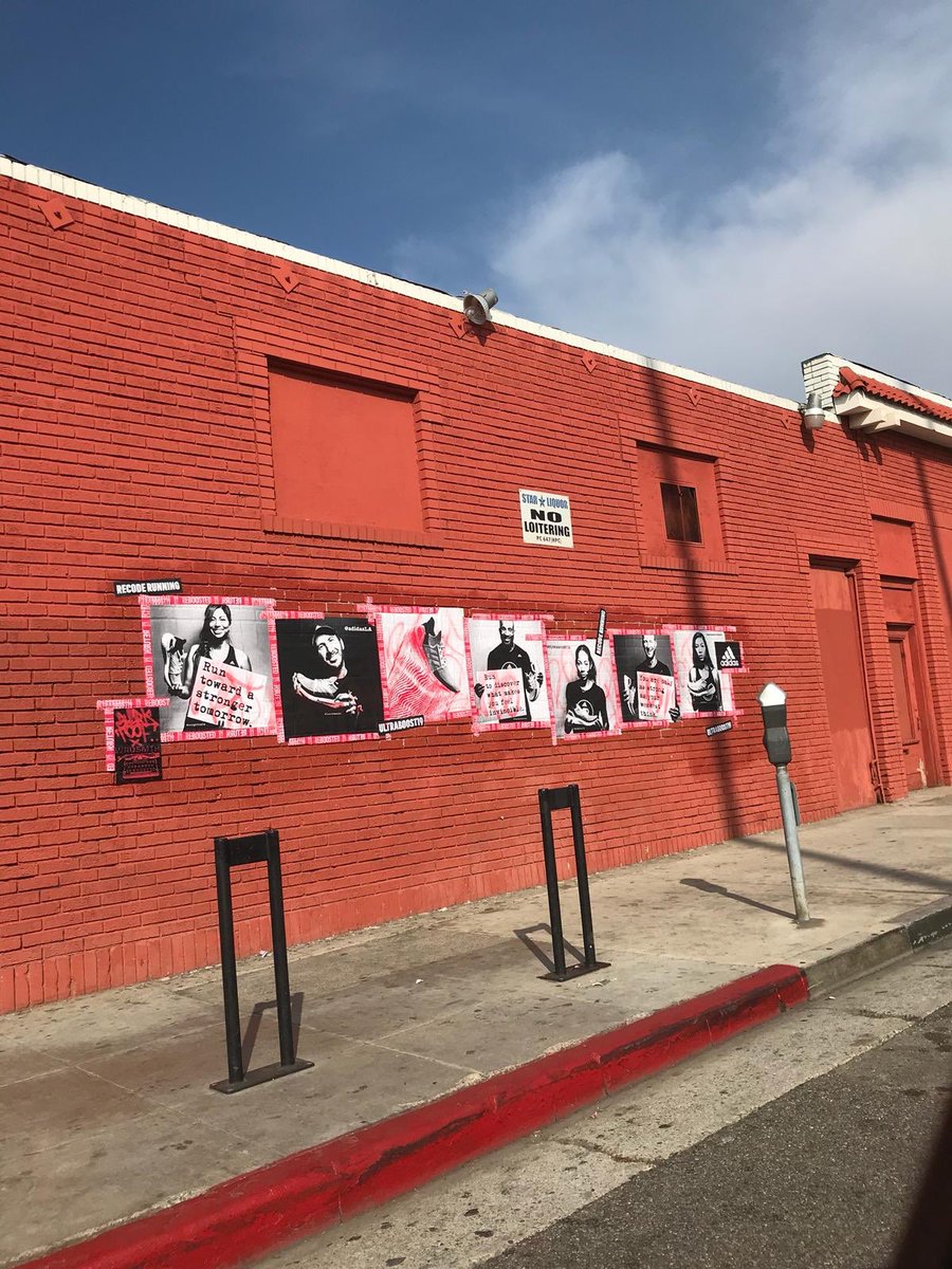IrongirlNadia's tweet photo. Honored to be featured on the streets of Santa Monica, CA by artist #Wrdsmth & #Sharktoof!! With my coaching and captain team, our goal is to recode running to transform lives. // #adidasla #adidasrunners #adidasrunning #irongirlnadia #santamonica https://t.co/mfBRI1woCP