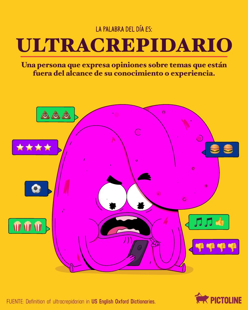 pictoline's tweet image. La palabra del día es “ultracrepidario”, y aunque quizá no la conocías puede que conozcas a más de uno 👅