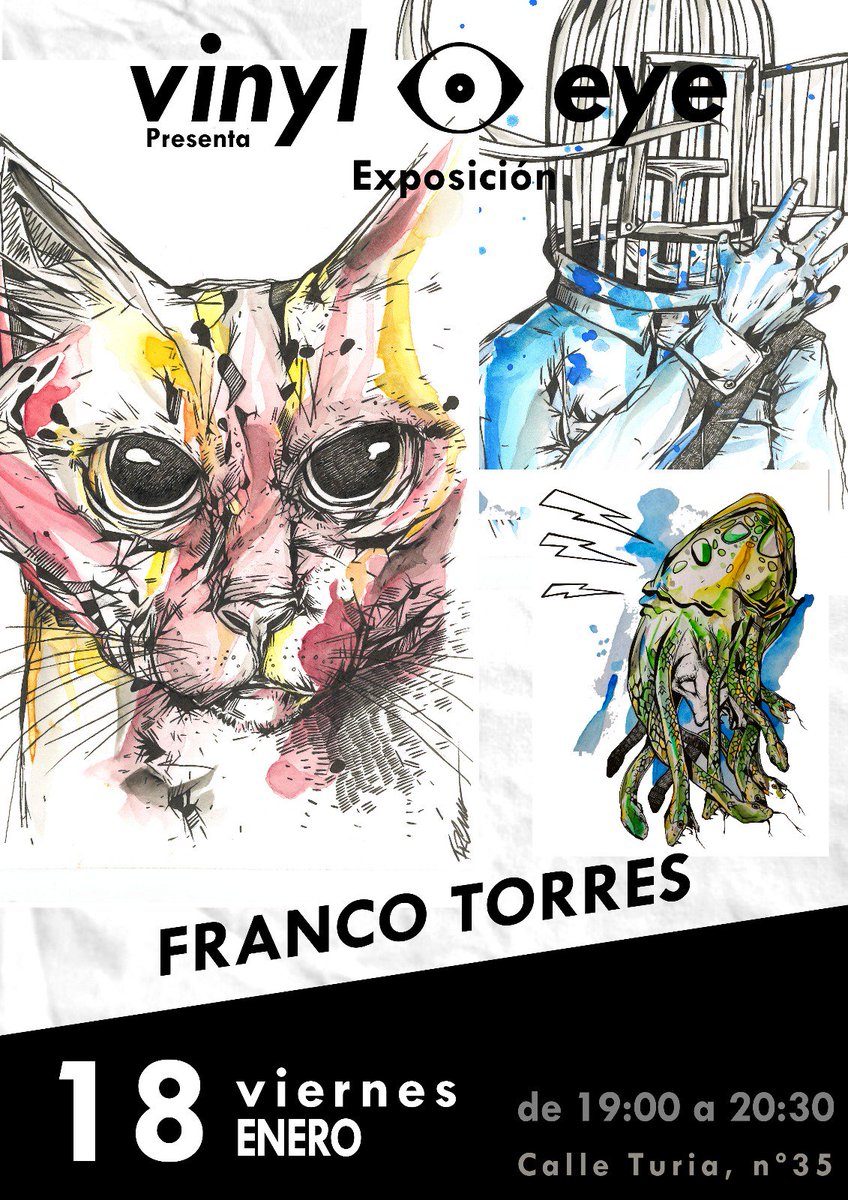 vinyl_eye's tweet photo. Este viernes 18 de Enero de 19:00 a 21:00 👉Exposición de #StreetArt de la mano del artista F. Torres. Descubre un espacio diferente con buena música y arte y birra🍻
#artexhibition #arteurbano #eventos #Valencia #exposición #arte #fridayreads #Exposition #vinyleye #event https://t.co/rZvp7huXmf