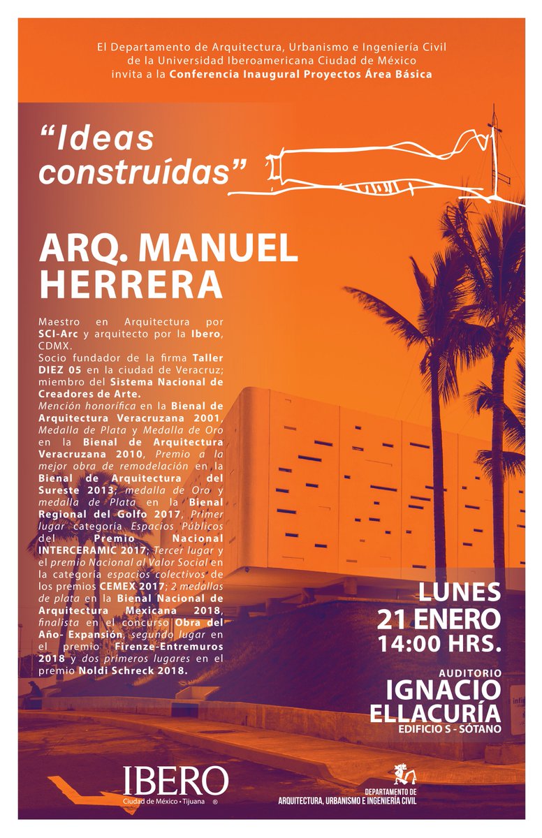 #Conferencia de Manuel Herrera
Lunes 21 de enero
Auditorio Ignacio Ellacuría