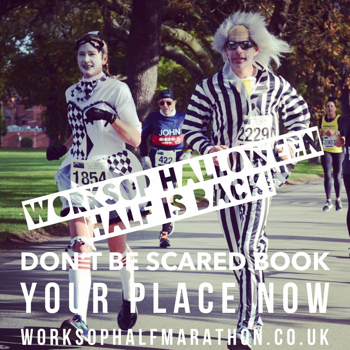 WorksopHM's tweet image. Book your place now for 27th October 2019, or the ghosties will get you 👻🎃👻 worksophalfmarathon.co.uk