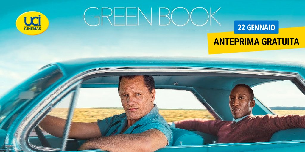 ucicard's tweet photo. Il 22/01 #GreenBook è in #AnteprimaGratuita da UCI Cinemas solo per i possessori di SKIN ucicard! Cosa aspetti? Aggiudicati subito i biglietti! https://t.co/orjXkDTKug https://t.co/SywvzNrykY
