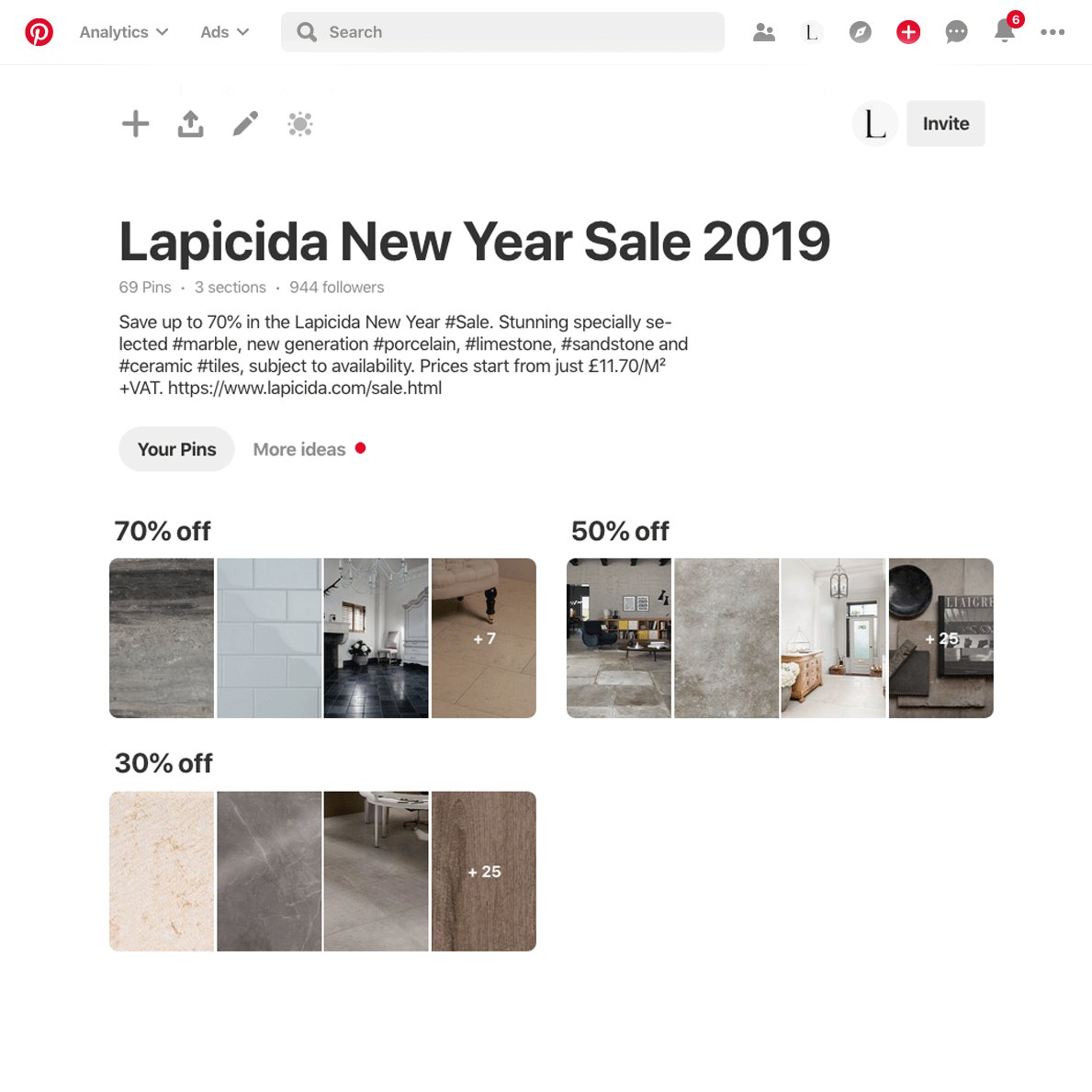LapicidaLtd's tweet image. Interested in saving 70%, 50% or 30% on our inspired surfaces? Check out our New Year Sale #Pinterest board with sections according to #discount. Specially selected #marble, #porcelain, #limestone, #sandstone and #ceramic #tiles subject to availability. ow.ly/iE6p50ka9SO